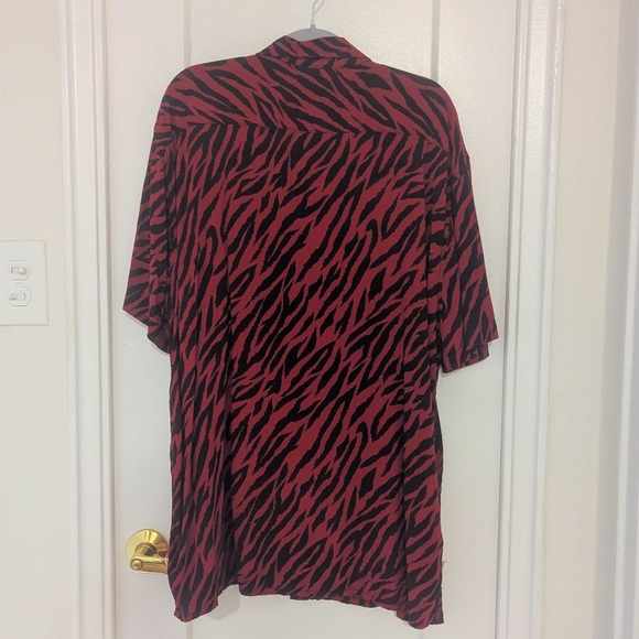Red Zebra Print Button Top - Picture 2 of 6
